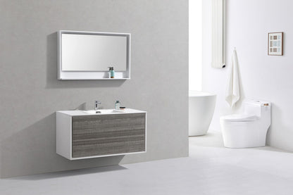 Kube Bath De Lusso 48" Wall Mount / Wall Hung Modern Single Sink Bathroom Vanity With 2 Drawers Acrylic Countertop