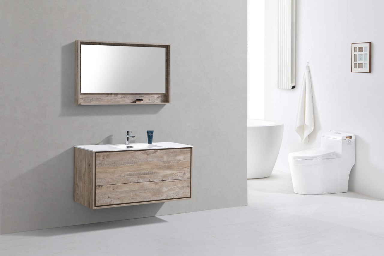 Kube Bath De Lusso 48" Wall Mount / Wall Hung Modern Single Sink Bathroom Vanity With 2 Drawers Acrylic Countertop