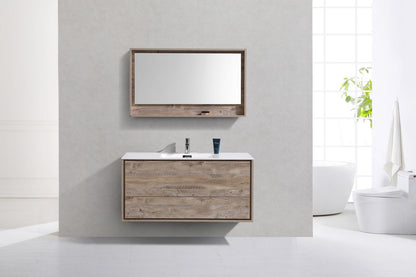 Kube Bath De Lusso 48" Wall Mount / Wall Hung Modern Single Sink Bathroom Vanity With 2 Drawers Acrylic Countertop