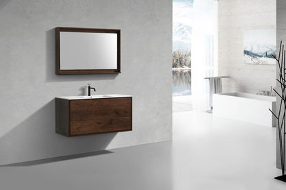 Kube Bath De Lusso 48" Wall Mount / Wall Hung Modern Single Sink Bathroom Vanity With 2 Drawers Acrylic Countertop