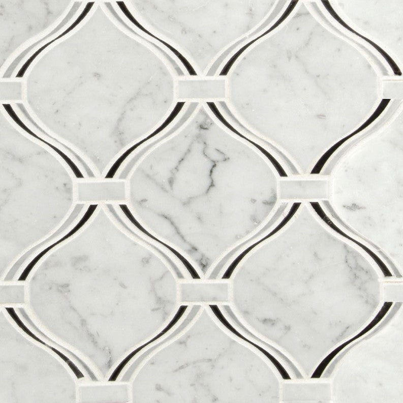 MSI Backsplash and Wall Tile Danza Arabesque Polished Marble Tile