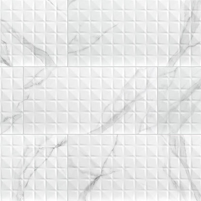 MSI Backsplash and Wall Tile Dymo Statuary Chex White Tile 12" x 24"