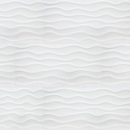 MSI Backsplash and Wall Tile Dymo Wavy White 3D Wall Tile Glossy 12" x 36"