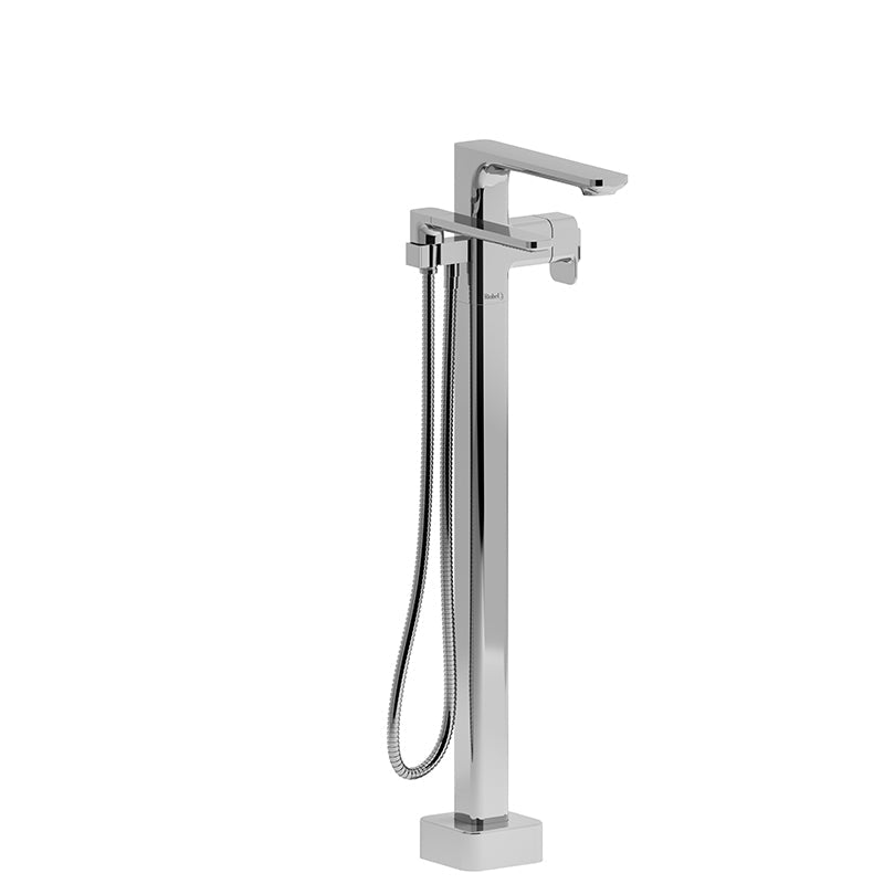 Riobel Equinox Modern 31 1/2" 2-Way Type T (Thermostatic) Coaxial Floor Mount Freestanding Tub Filler With Hand Shower- Chrome