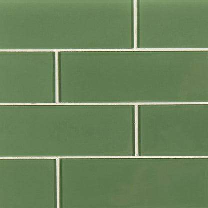 MSI Backsplash and Wall Tile Evergreen Glass Mosaic Tile 3" x 9" 8mm