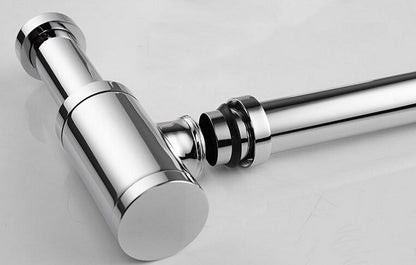 Kube Bath Space Saving P-trap in Chrome Finish