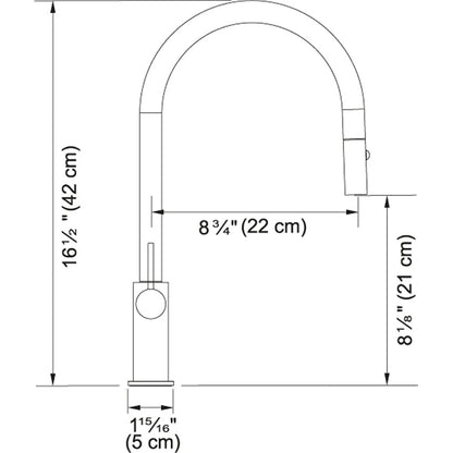 Franke 16 1/2" Ambient Deck-Mount 1-Hole Kitchen Faucet Swivel Spout 1.75 GPM With 1-Lever Handle- Satin Nickel