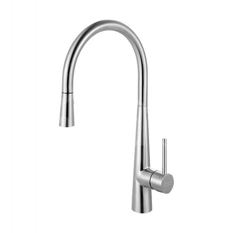 Franke 17-9/16" High-Arch Gooseneck Single Lever Handle Pull-Out Spray Kitchen Faucet, Stainless Steel