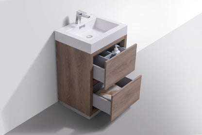 Kube Bath Bliss 24" Floor Mount Free Standing Bathroom Vanity With 2 Drawers