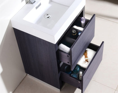 Kube Bath Bliss 24" Floor Mount Free Standing Bathroom Vanity With 2 Drawers