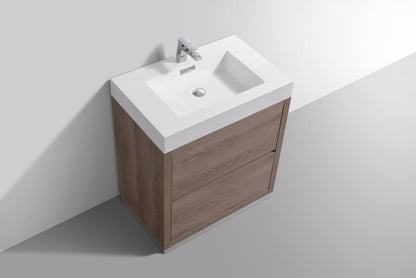 Kube Bath Bliss 30" Floor Mount Free Standing Bathroom Vanity With 2 Drawers