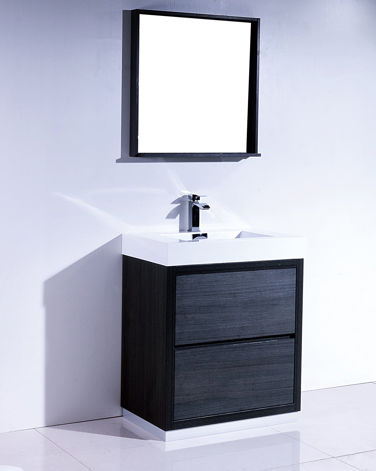 Kube Bath Bliss 30" Floor Mount Free Standing Bathroom Vanity With 2 Drawers