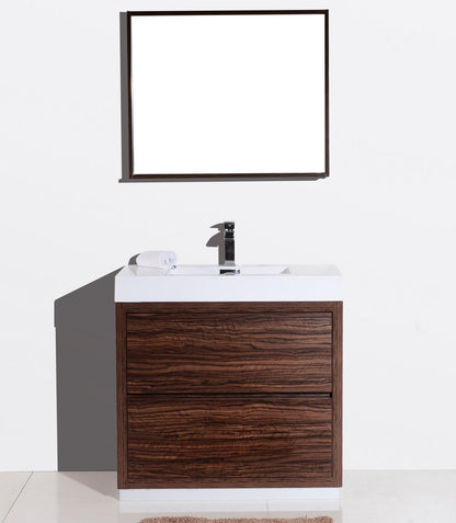 Kube Bath Bliss 36" Floor Mount Free Standing Bathroom Vanity With 2 Drawers