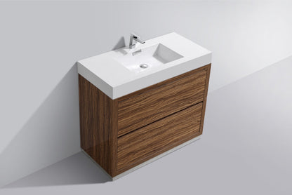 Kube Bath Bliss 40" Floor Mount Free Standing Bathroom Vanity With 2 Drawers and Acrylic Countertop