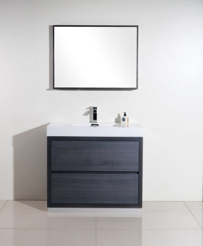 Kube Bath Bliss 40" Floor Mount Free Standing Bathroom Vanity With 2 Drawers and Acrylic Countertop