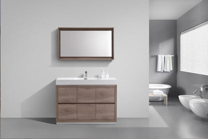 Kube Bath Bliss 48" Floor Mount Free Standing Bathroom Vanity With 6 Drawers Acrylic Countertop
