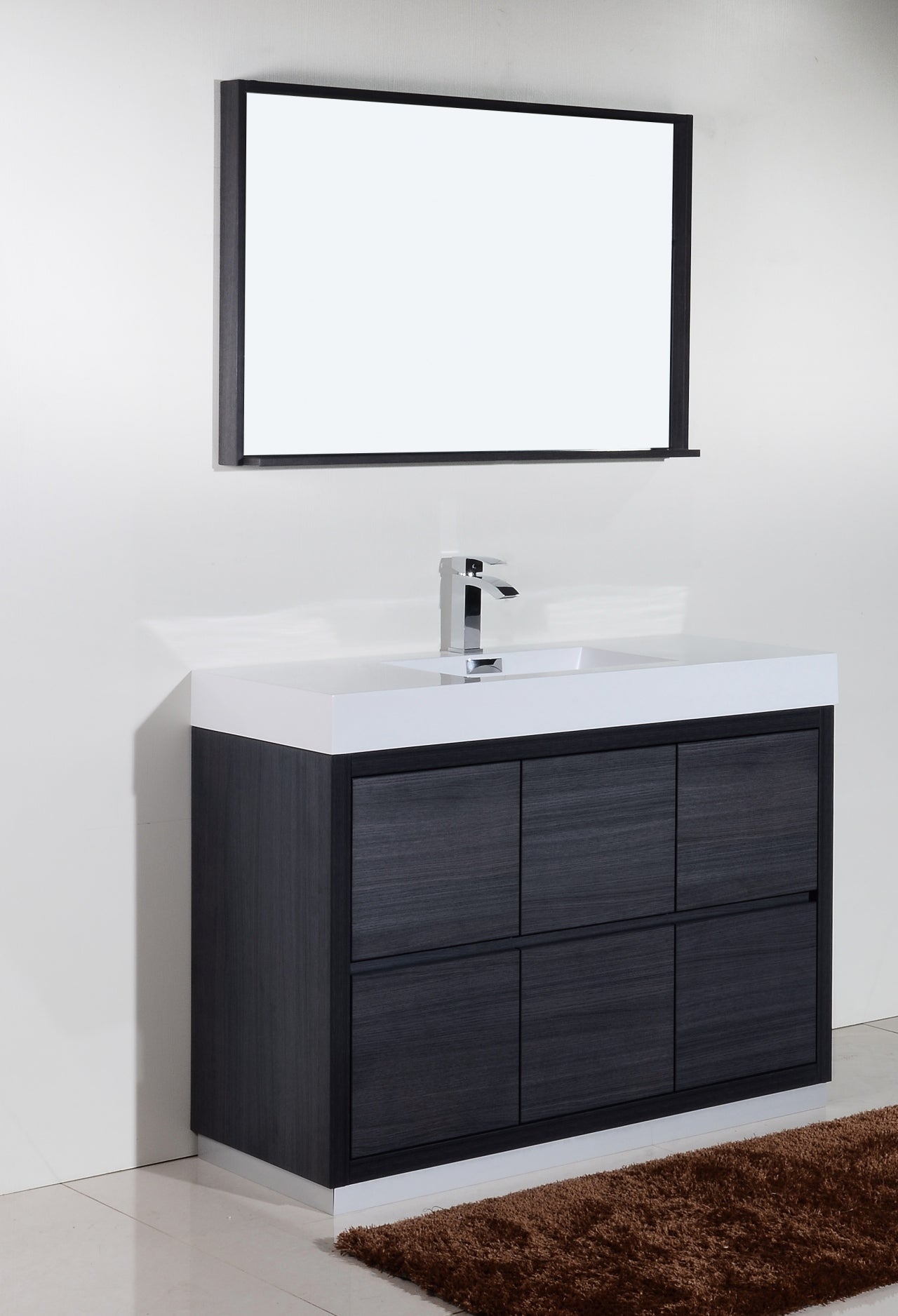 Kube Bath Bliss 48" Floor Mount Free Standing Bathroom Vanity With 6 Drawers Acrylic Countertop