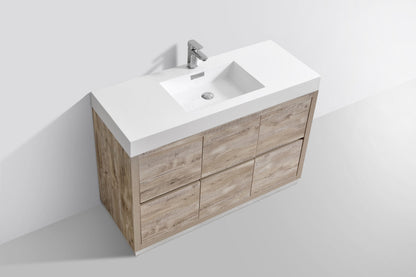 Kube Bath Bliss 48" Floor Mount Free Standing Bathroom Vanity With 6 Drawers Acrylic Countertop