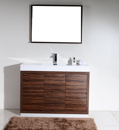 Kube Bath Bliss 48" Floor Mount Free Standing Bathroom Vanity With 6 Drawers Acrylic Countertop