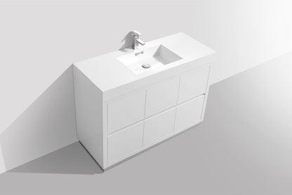 Kube Bath Bliss 48" Floor Mount Free Standing Bathroom Vanity With 6 Drawers Acrylic Countertop