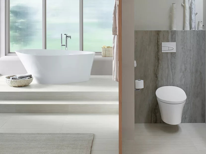 Kohler Veil Wall-hung Compact Elongated Smart Toilet Bowl, Dual-flush