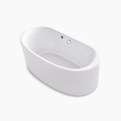 Kohler - Sunstruck 60" X 34" Oval Freestanding Bath With Bask Heated Surface and Straight Shroud