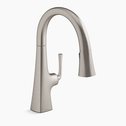 Kohler - Graze Pull-down Kitchen Sink Faucet With Three-function Sprayhead - Vibrant Stainless