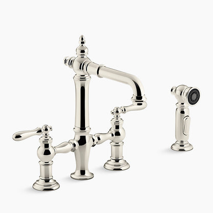 Kohler - Artifacts Two-hole Bridge Bar Sink Faucet With Sidesprayer