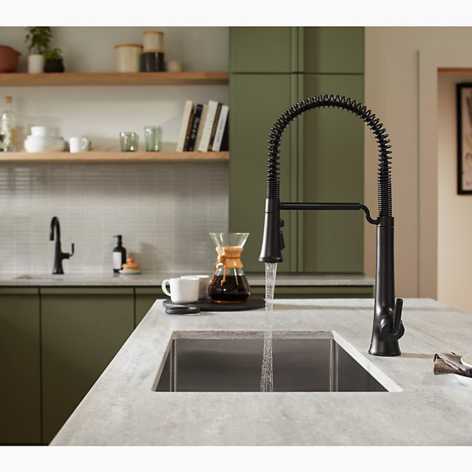 Kohler - Tone Semi-professional Pull-down Kitchen Sink Faucet With Three-function Sprayhead - Matte Black