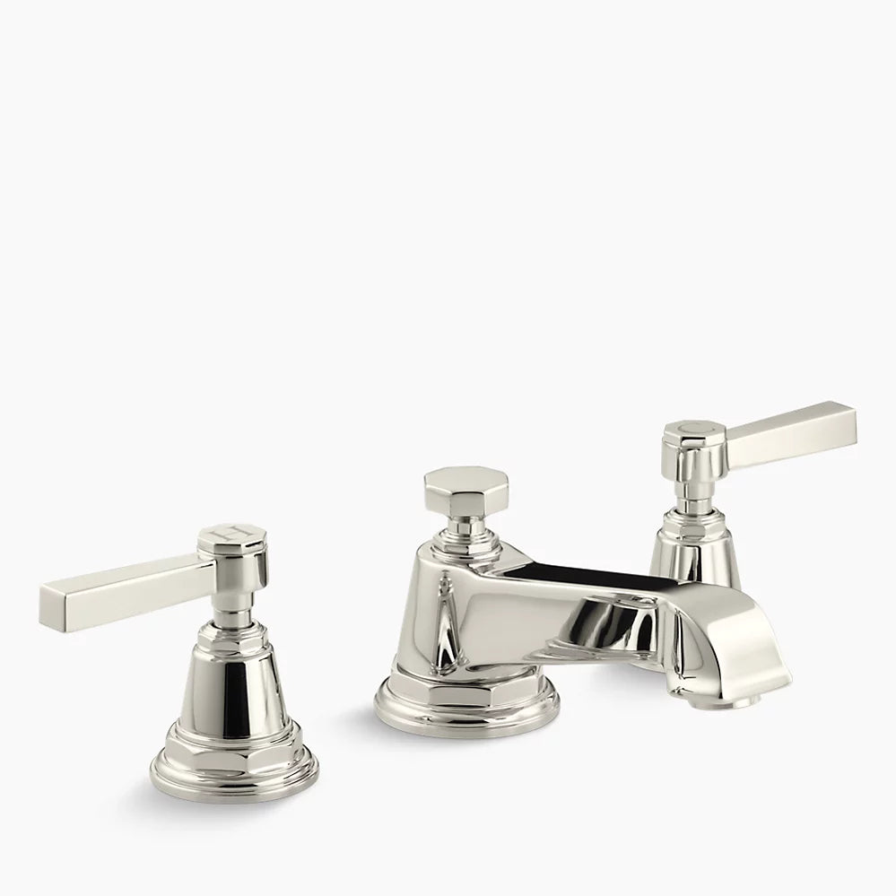 Kohler Pinstripe Widespread Bathroom Sink Faucet With Lever Handles, 1.2 Gpm