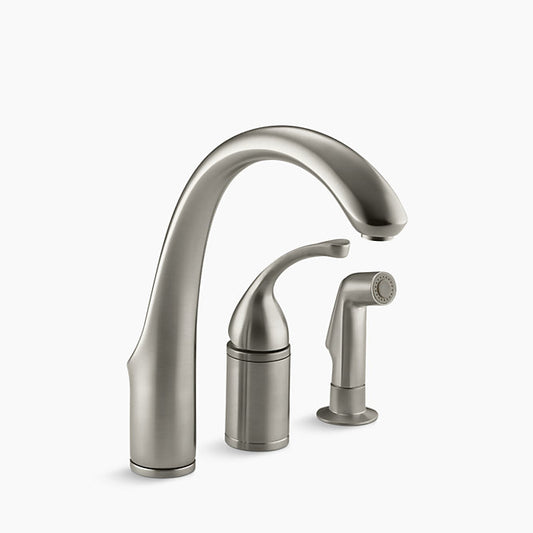 Kohler - Coralais Single-hole or Three-hole Kitchen Sink Faucet With Pull-out Matching Color Sprayhead, 9" Spout Reach and Lever Handle -  Chrome