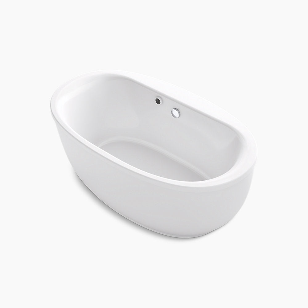 Kohler - Sunstruck 60" X 34" Oval Freestanding Bath With Bask Heated Surface and Fluted Shroud