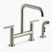 Kohler - Purist Deck-mount Bridge Two-hole Bridge Kitchen Sink Faucet With Sidesprayer