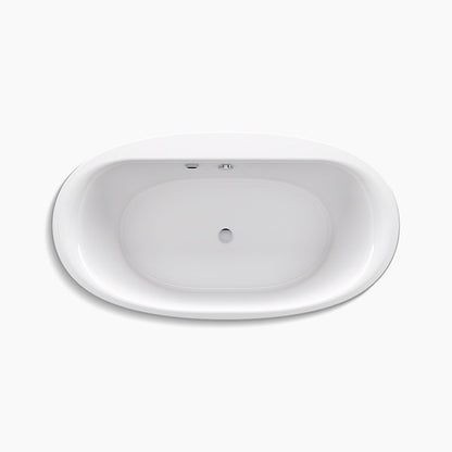 Kohler Sunstruck 65-1/2" X 35-1/2" Oval Freestanding Bath With Bask Heated Surface and Straight Shroud