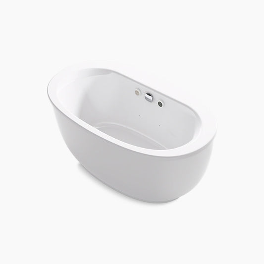 Kohler Sunstruck 60-1/2" X 34-1/2" Freestanding Heated Bubblemassage Air Bath With Bask Heated Surface and Fluted Shroud