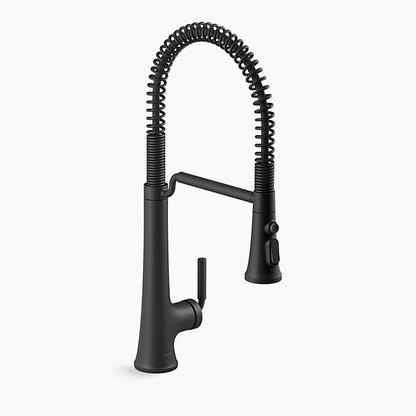 Kohler - Tone Semi-professional Pull-down Kitchen Sink Faucet With Three-function Sprayhead - Matte Black