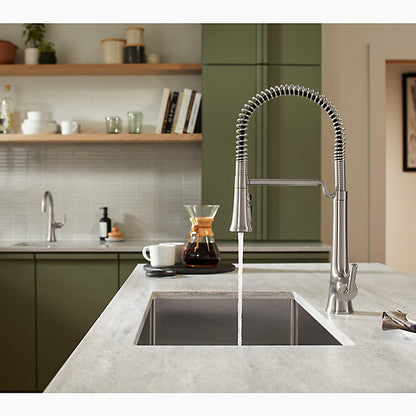 Kohler - Tone Semi-professional Pull-down Kitchen Sink Faucet With Three-function Sprayhead - Polished Chrome