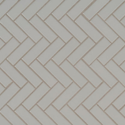 MSI Backsplash and Wall Tile Gray Glossy Herringbone Mosaic Tile 6mm