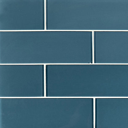 MSI Backsplash and Wall Tile Haiku Sapphire Glass Mosaic Tile 3" x 9" 8mm