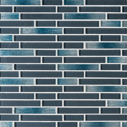 MSI Backsplash and Wall Tile Harbor Celeste Interlocking Glass Mosaic Tile 12" x 12" 6mm