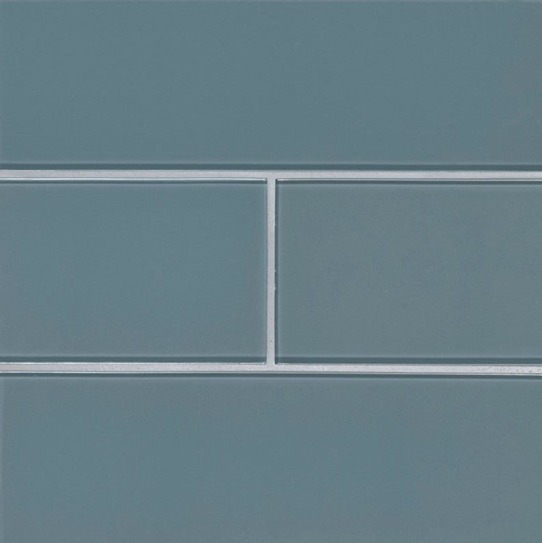 MSI Backsplash and Wall Tile Harbor Gray Subway Glass Mosaic Tile 4" x 12" 8mm