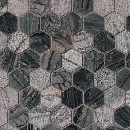 MSI Backsplash and Wall Tile Henley 2" Hexagon Multi Finish Mosaic Tile