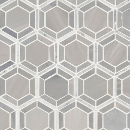 MSI Backsplash and Wall Tile Hexagono Grigio Polished Marble Tile 10mm
