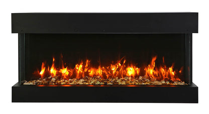 Remii 40-bay-slim- 40″ Wide X 3-7/8″ in Depth – 3 Sided Glass Electric Fireplace