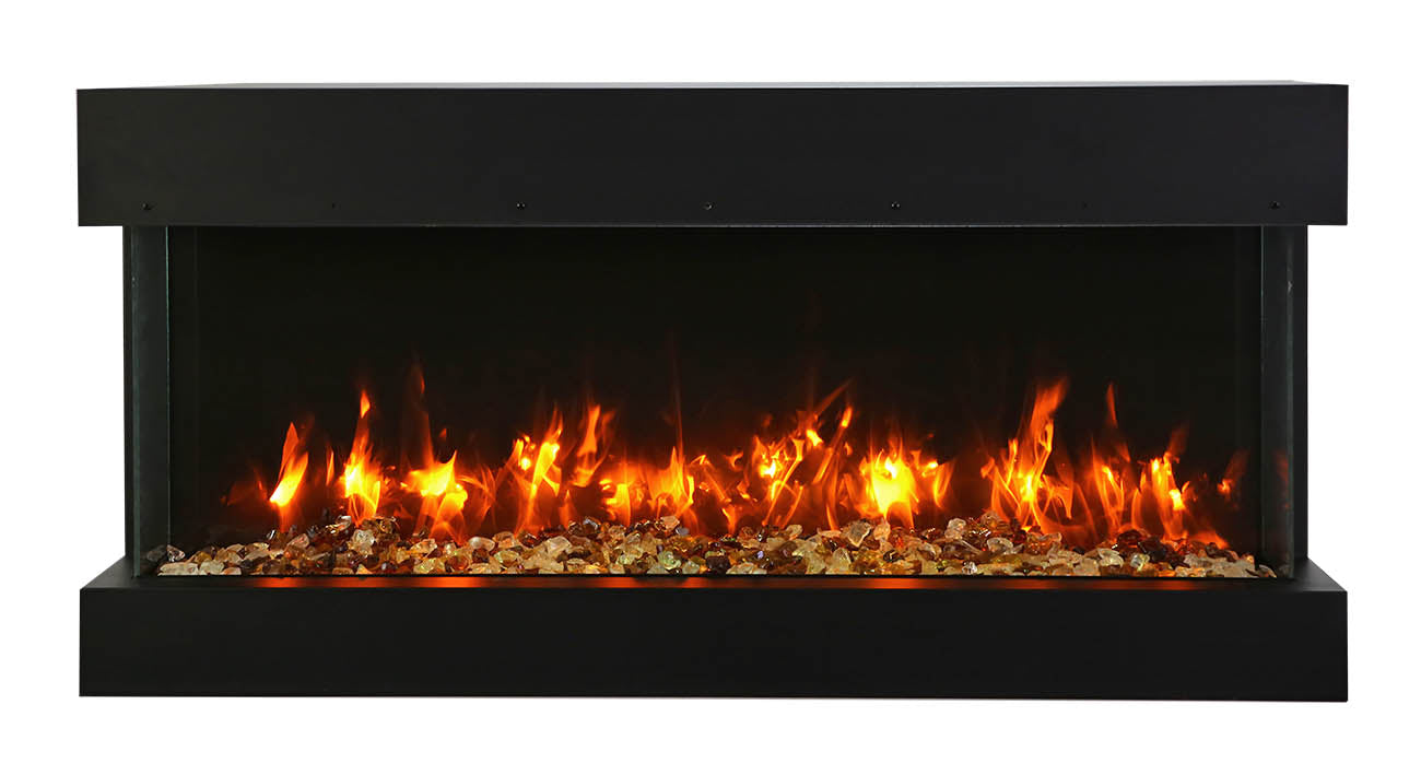 Remii 50-bay-slim – 50″ Wide X 3-7/8″ in Depth – 3 Sided Glass Electric Fireplace