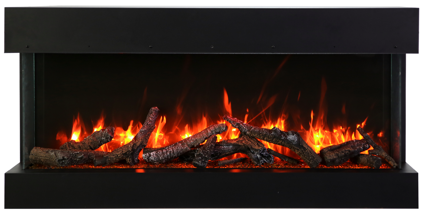 Amantii Tru View Extra Tall- Extra Long – 3 Sided Glass / Indoor or Outdoor Electric Fireplace