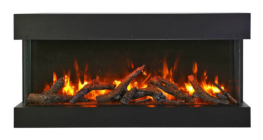 Remii 50-bay-slim – 50″ Wide X 3-7/8″ in Depth – 3 Sided Glass Electric Fireplace