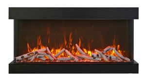 Amantii Tru View Extra Tall- Extra Long – 3 Sided Glass / Indoor or Outdoor Electric Fireplace