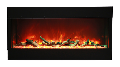 Remii 60-bay-slim – 60″ Wide X 3-7/8″ in Depth – 3 Sided Glass Electric Fireplace