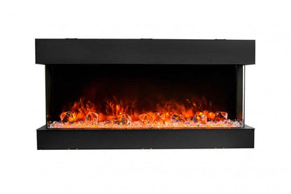 Amantii True View Slim Smart 30″ – Wide X 3-7/8″ in Depth – 3 Sided Glass Electric Fireplace